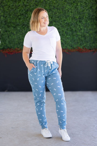 IN STOCK Classic Joggers - Teal Ribbons FINAL SALE