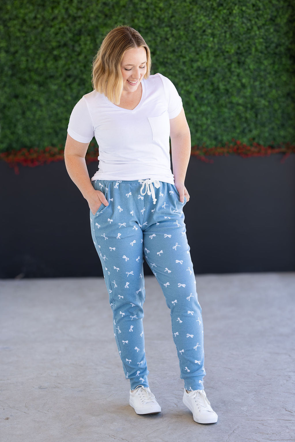 IN STOCK Classic Joggers - Teal Ribbons FINAL SALE