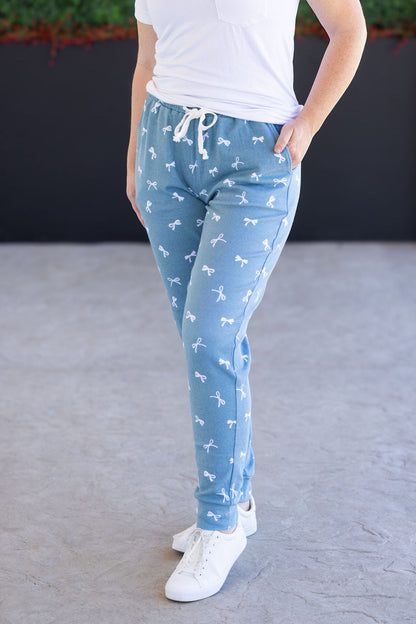 IN STOCK Classic Joggers - Teal Ribbons FINAL SALE
