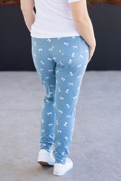 IN STOCK Classic Joggers - Teal Ribbons FINAL SALE