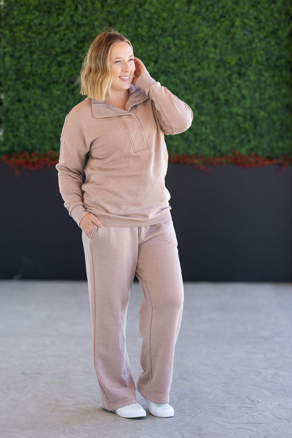 IN STOCK Jesse Vintage Wash Snap Pullover - Tan FINAL SALE