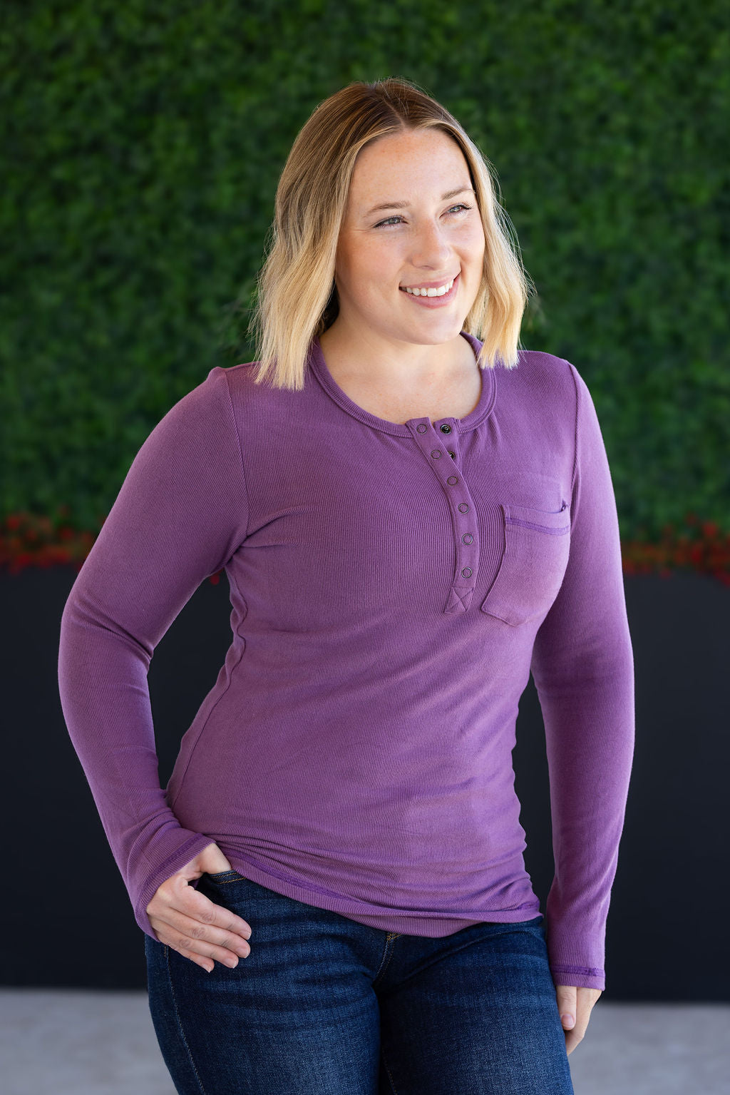 IN STOCK Georgia Long Sleeve Top - Purple FINAL SALE