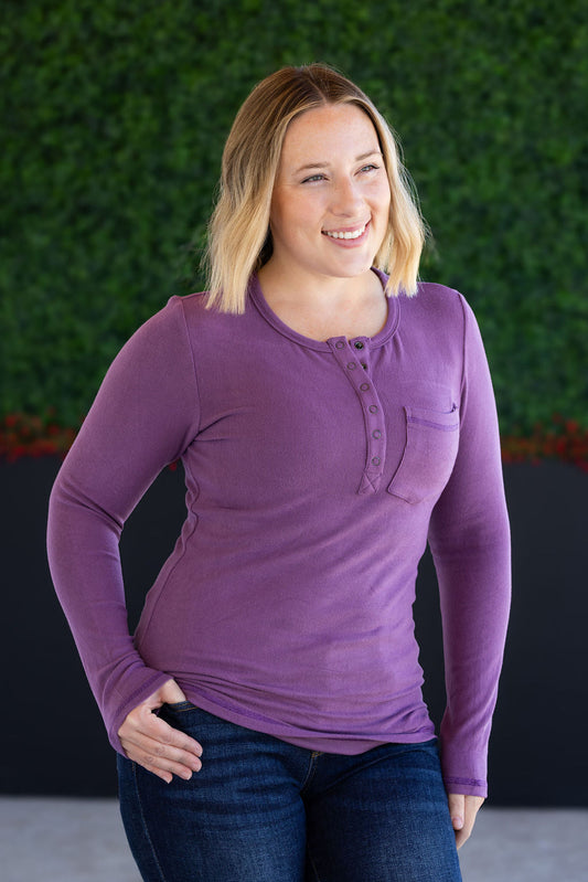 IN STOCK Georgia Long Sleeve Top - Purple FINAL SALE
