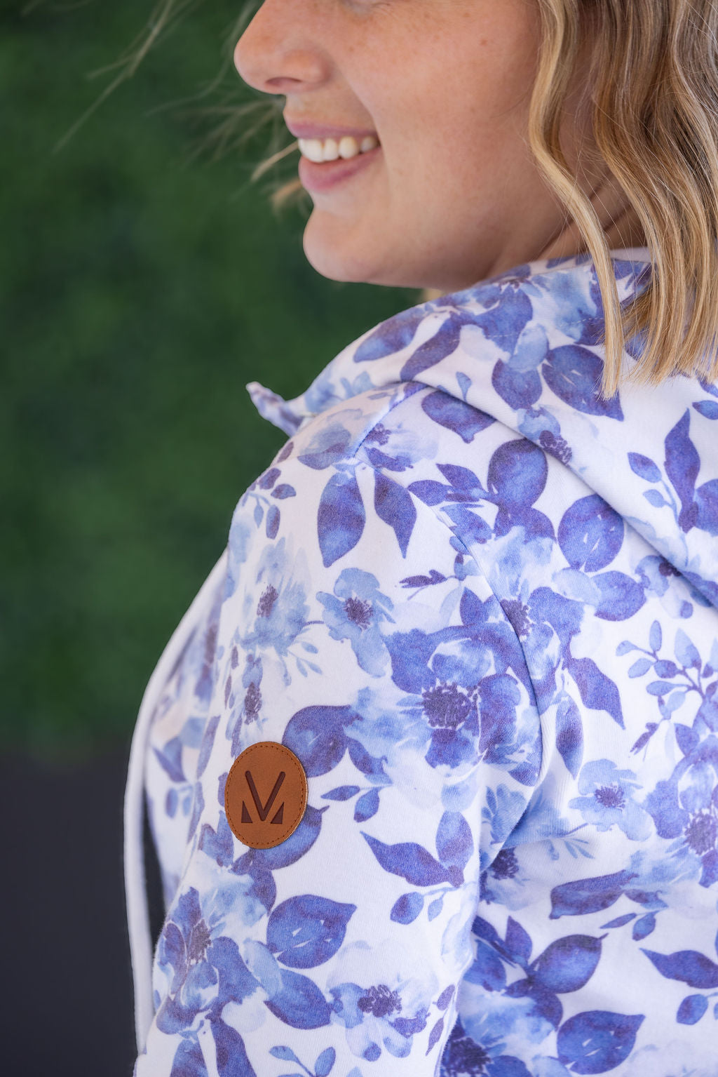 IN STOCK HalfZip Hoodie - Sapphire Floral FINAL SALE