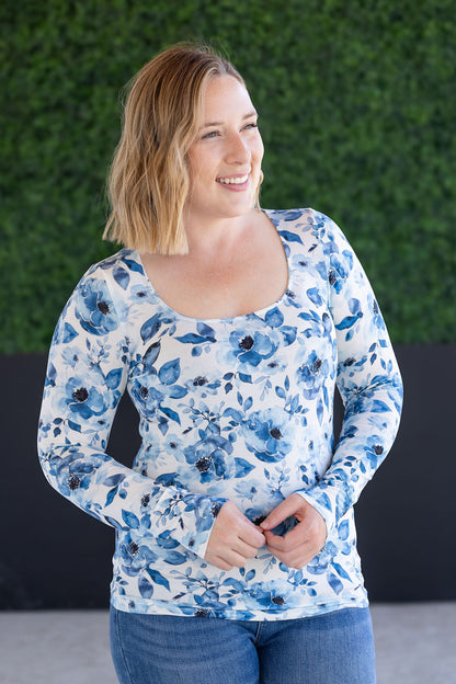 IN STOCK Alyssa Long Sleeve Top - Sapphire Floral FINAL SALE