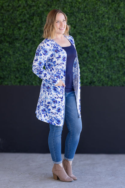 IN STOCK Classic Cardigan - Sapphire Floral FINAL SALE