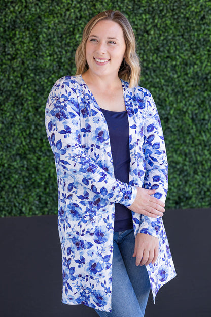 IN STOCK Classic Cardigan - Sapphire Floral FINAL SALE