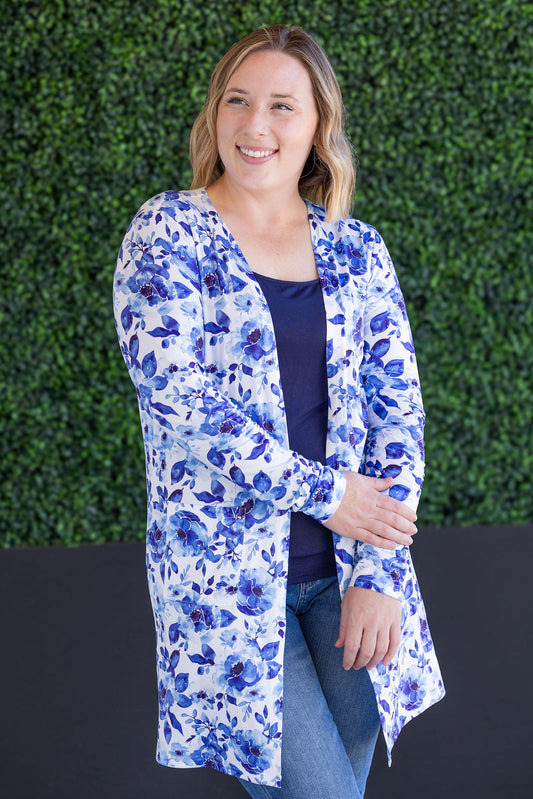 IN STOCK Classic Cardigan - Sapphire Floral FINAL SALE