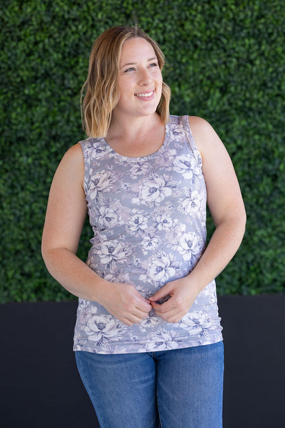 IN STOCK Ava Tank - Vintage Grey Floral FINAL SALE