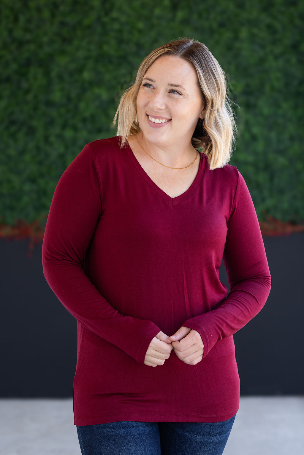 IN STOCK Larissa Long Sleeve - Burgundy FINAL SALE