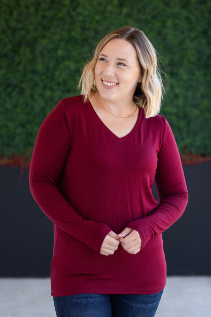 IN STOCK Larissa Long Sleeve - Burgundy FINAL SALE