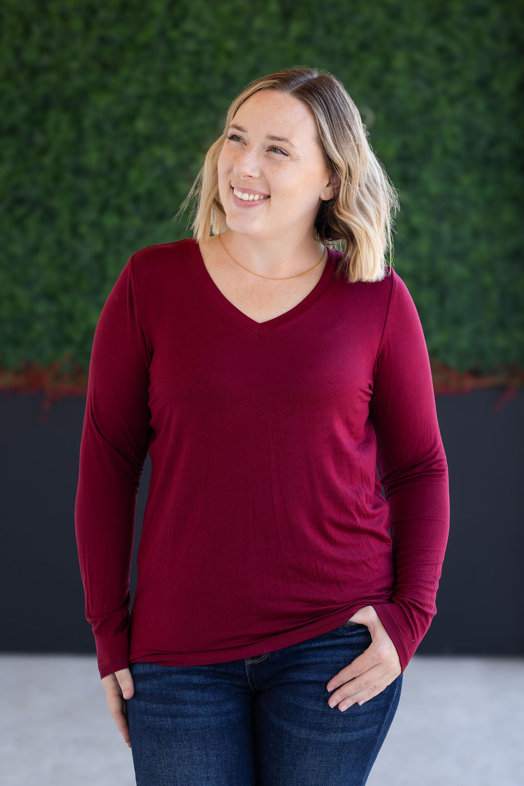 IN STOCK Larissa Long Sleeve - Burgundy FINAL SALE