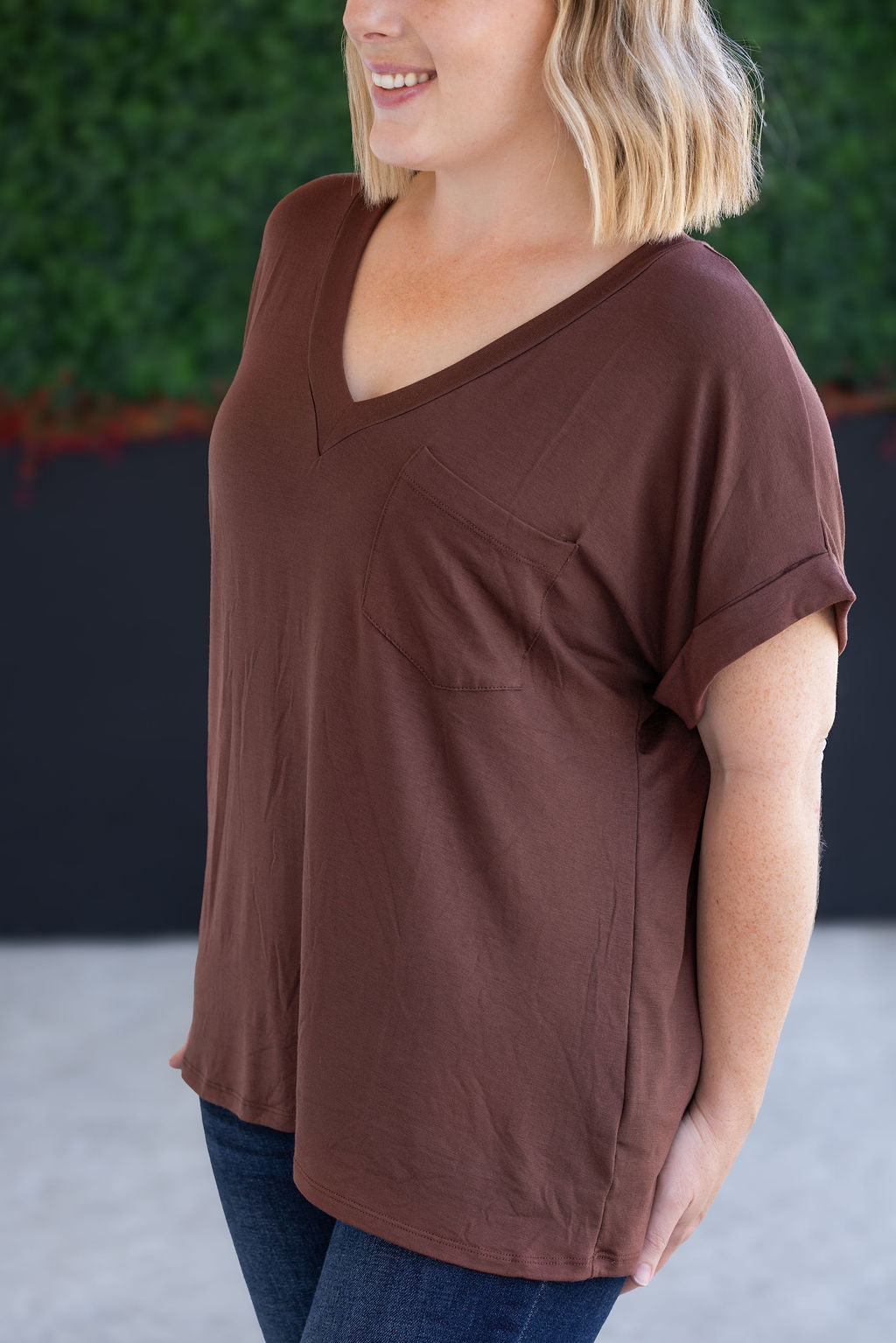 IN STOCK Sierra Pocket Top - Brown FINAL SALE