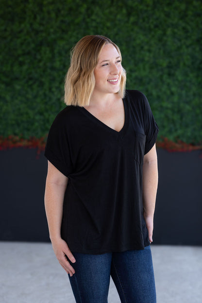 IN STOCK Sierra Pocket Top - Black FINAL SALE
