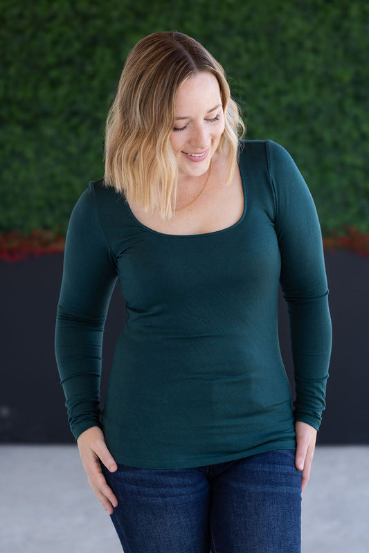 IN STOCK Alyssa Long Sleeve Top - Hunter Green FINAL SALE