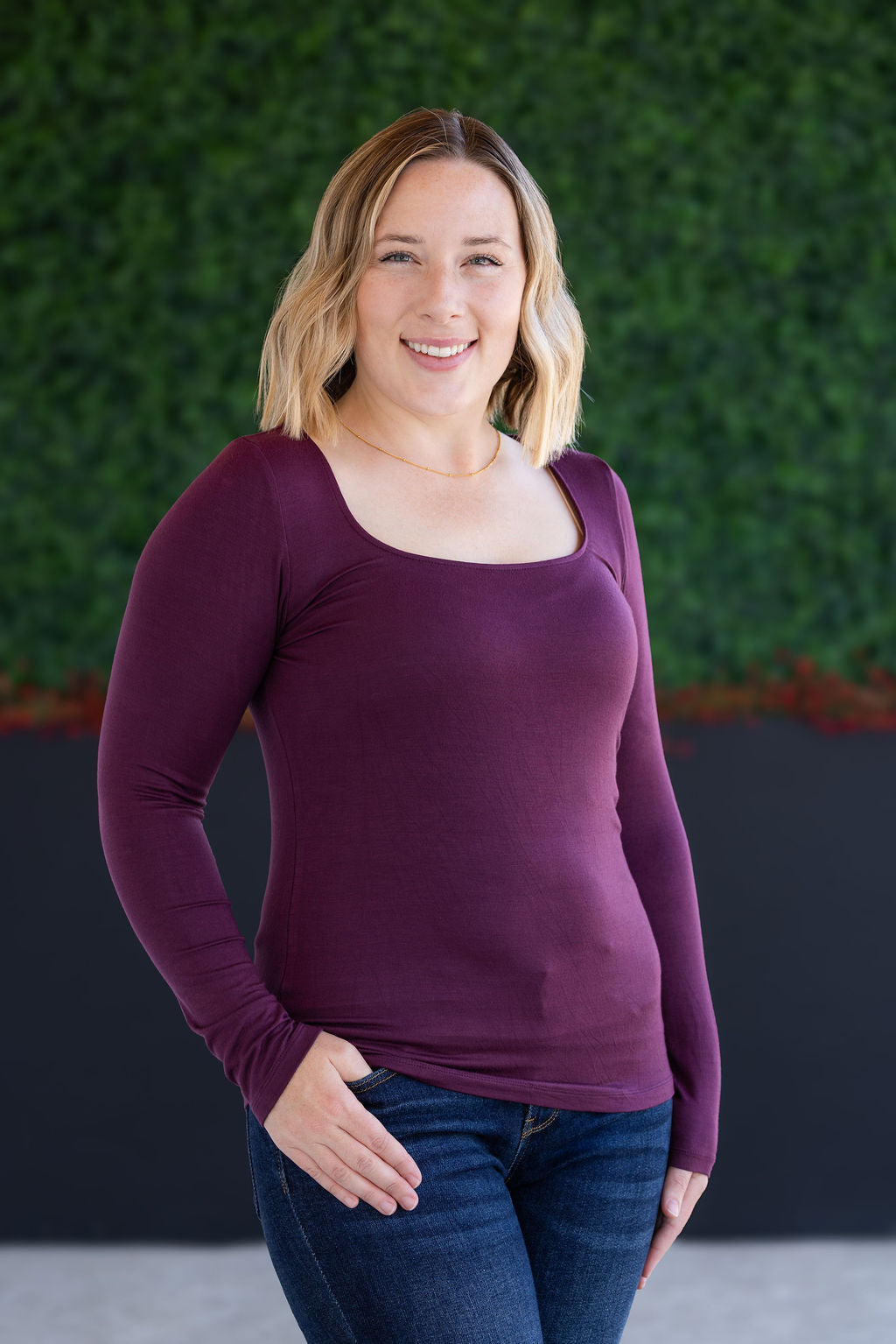 IN STOCK Alyssa Long Sleeve Top - Plum FINAL SALE