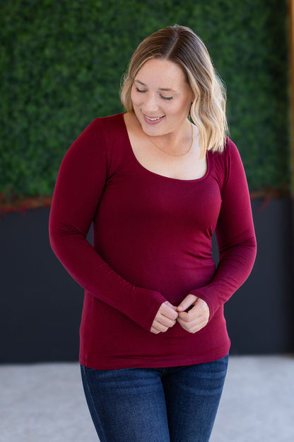 IN STOCK Alyssa Long Sleeve Top - Burgundy FINAL SALE
