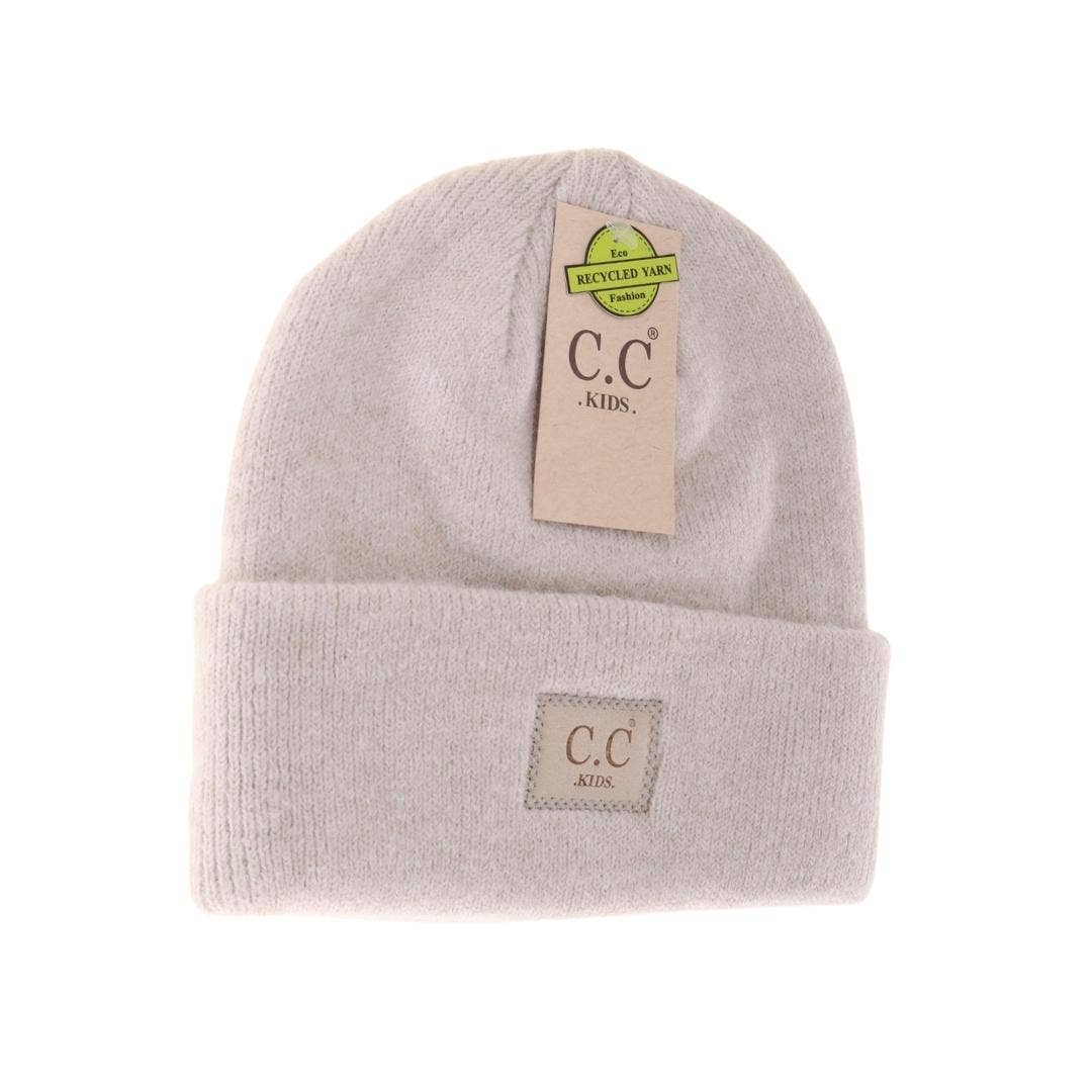Kids' Soft Ribbed Leather Patch C.C. Beanie - Holden Hearts