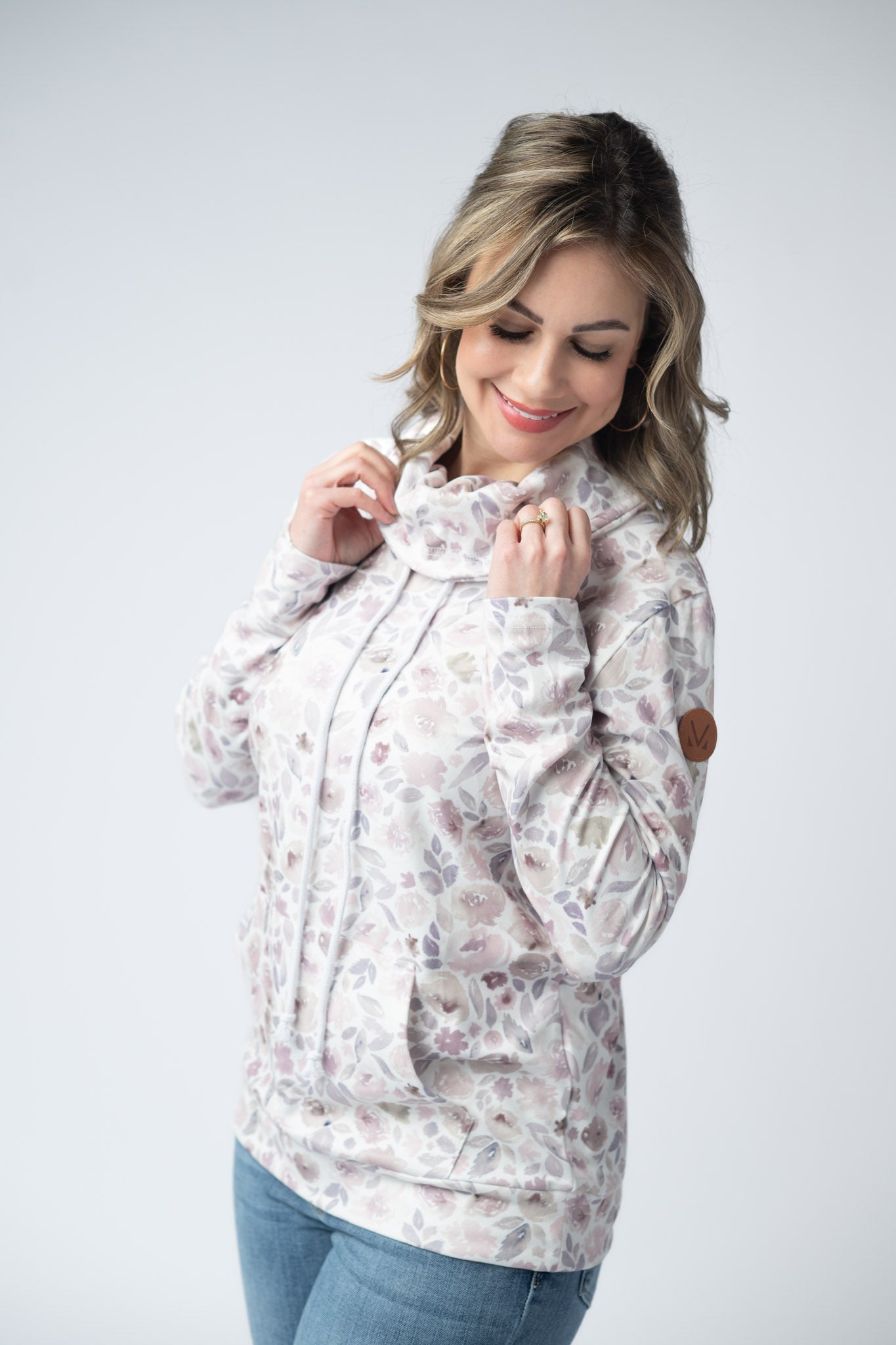 IN STOCK Soft Funnel Neck - Blush Floral