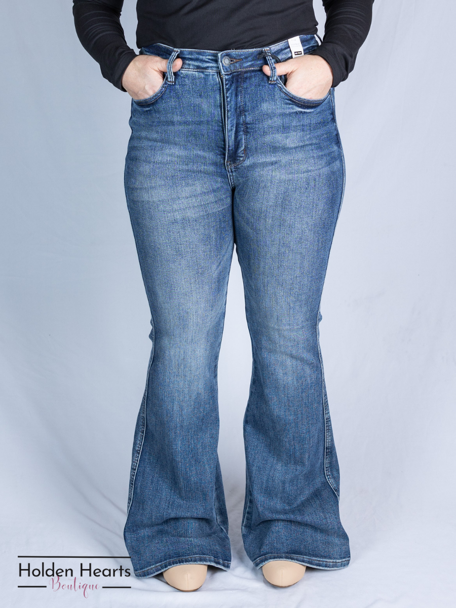 Peace and Love Tummy Control Flares - Holden Hearts