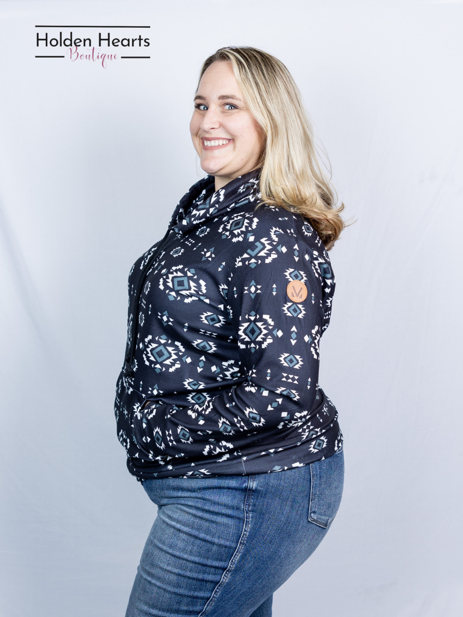 Black Grid Luxe Top - Holden Hearts