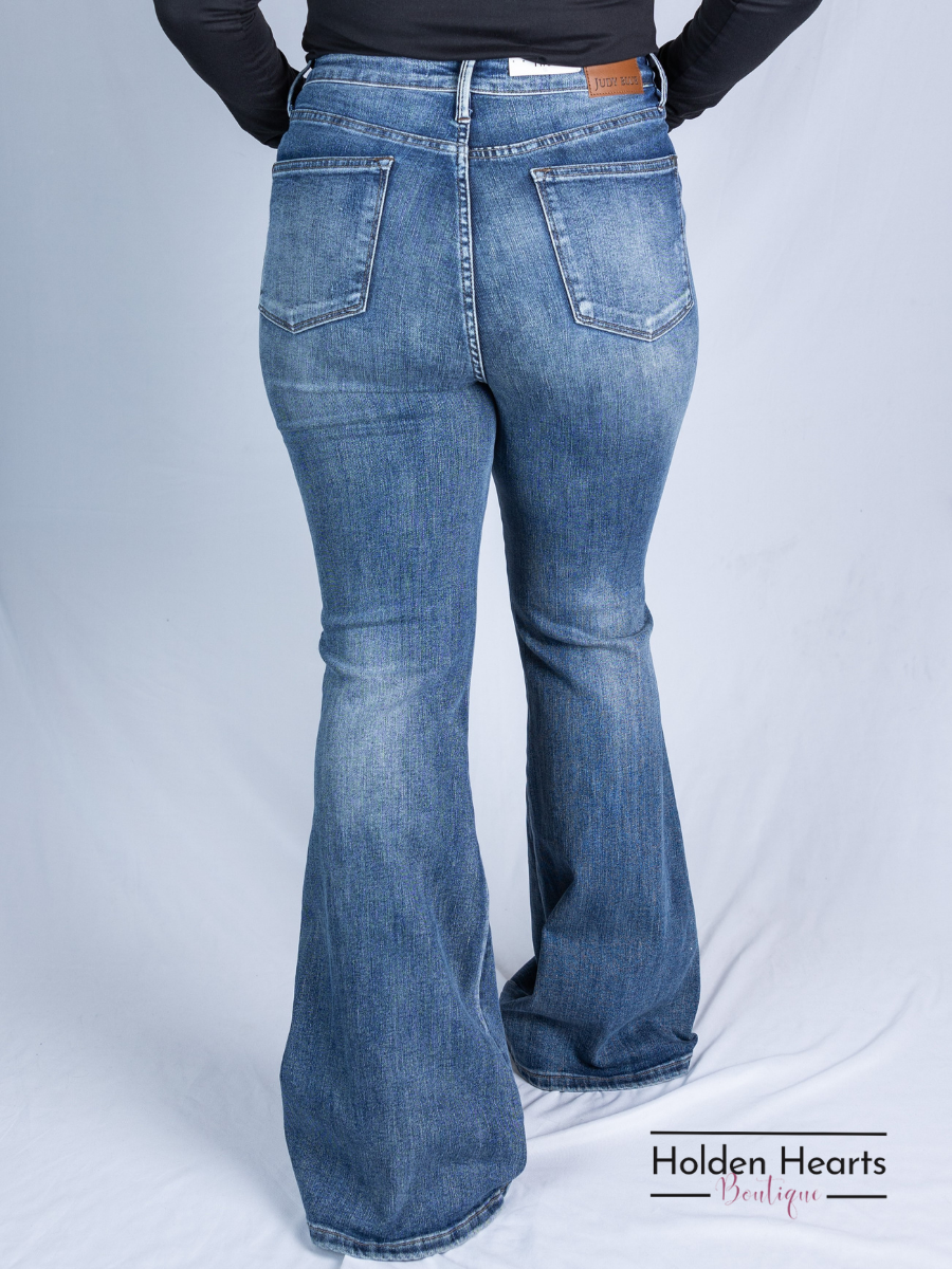 Peace and Love Tummy Control Flares - Holden Hearts