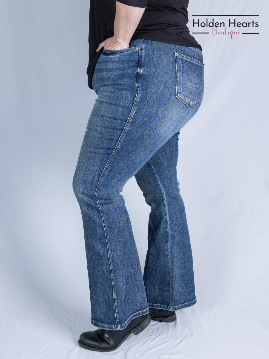 Peace and Love Tummy Control Flares - Holden Hearts