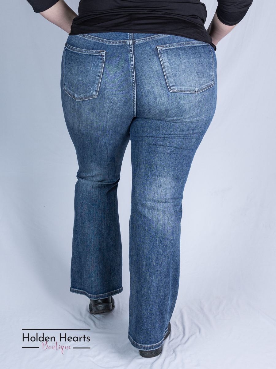 Peace and Love Tummy Control Flares - Holden Hearts