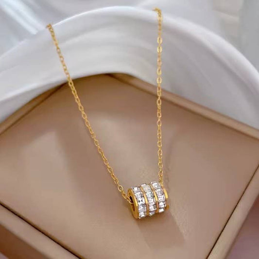 18K STAINLESS STEEL TARNISH FREE BARREL NECKLACE | 40NK9638