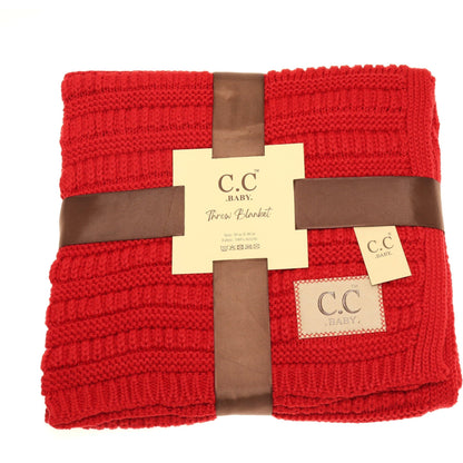 BABY C.C Solid Ribbed Knit Bedding Blanket