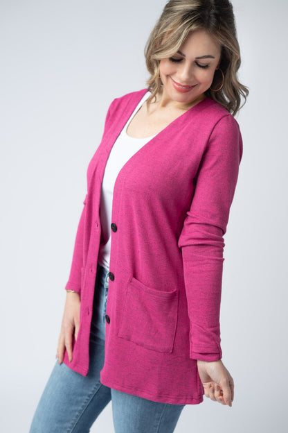 IN STOCK Cori Cardigan - Hot Pink FINAL SALE