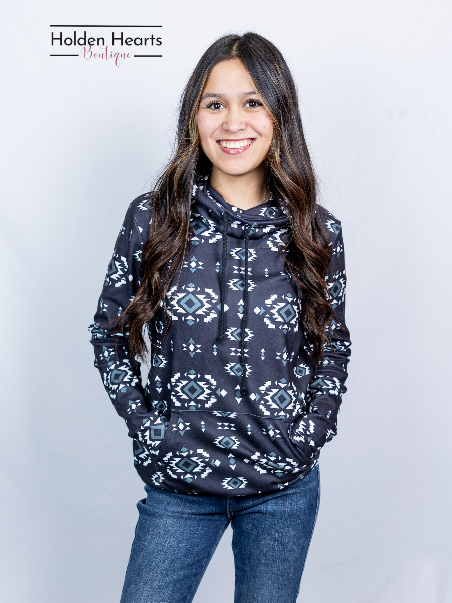 Black Grid Luxe Top - Holden Hearts