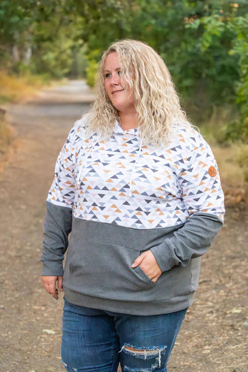 Hailey Pullover Hoodie - Geometric Charcoal