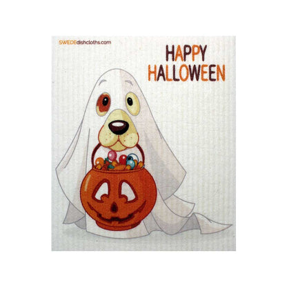 Swedish Dishcloth Halloween Ghost Dog - Holden Hearts