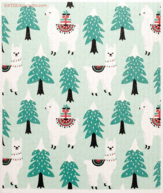 Swedish Dishcloth Christmas Llamas - Holden Hearts