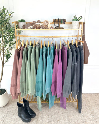 IN STOCK Lace Accent Vintage Wash Pullover - Teal