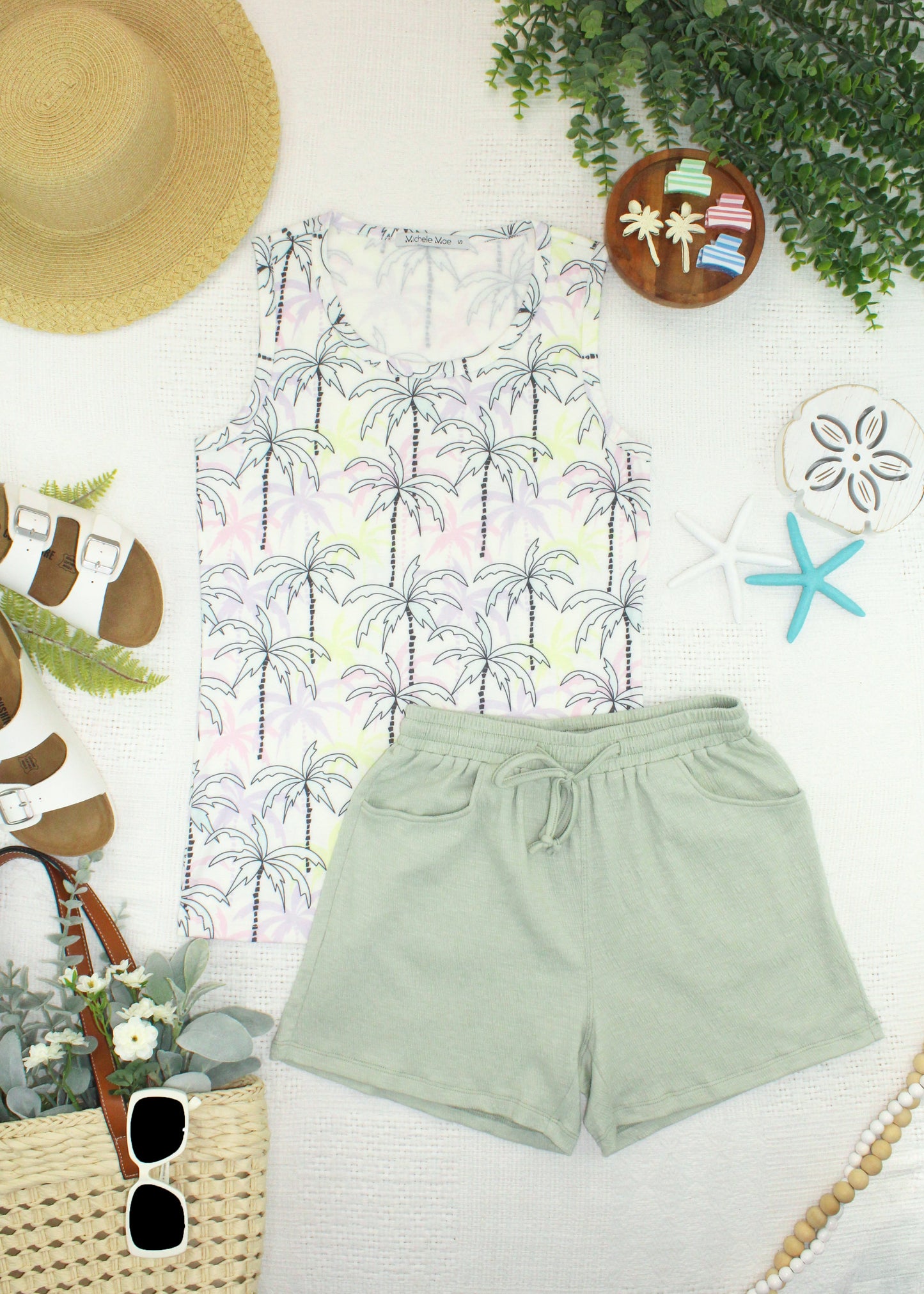 IN STOCK Ava Tank - Neon Palm FINAL SALE