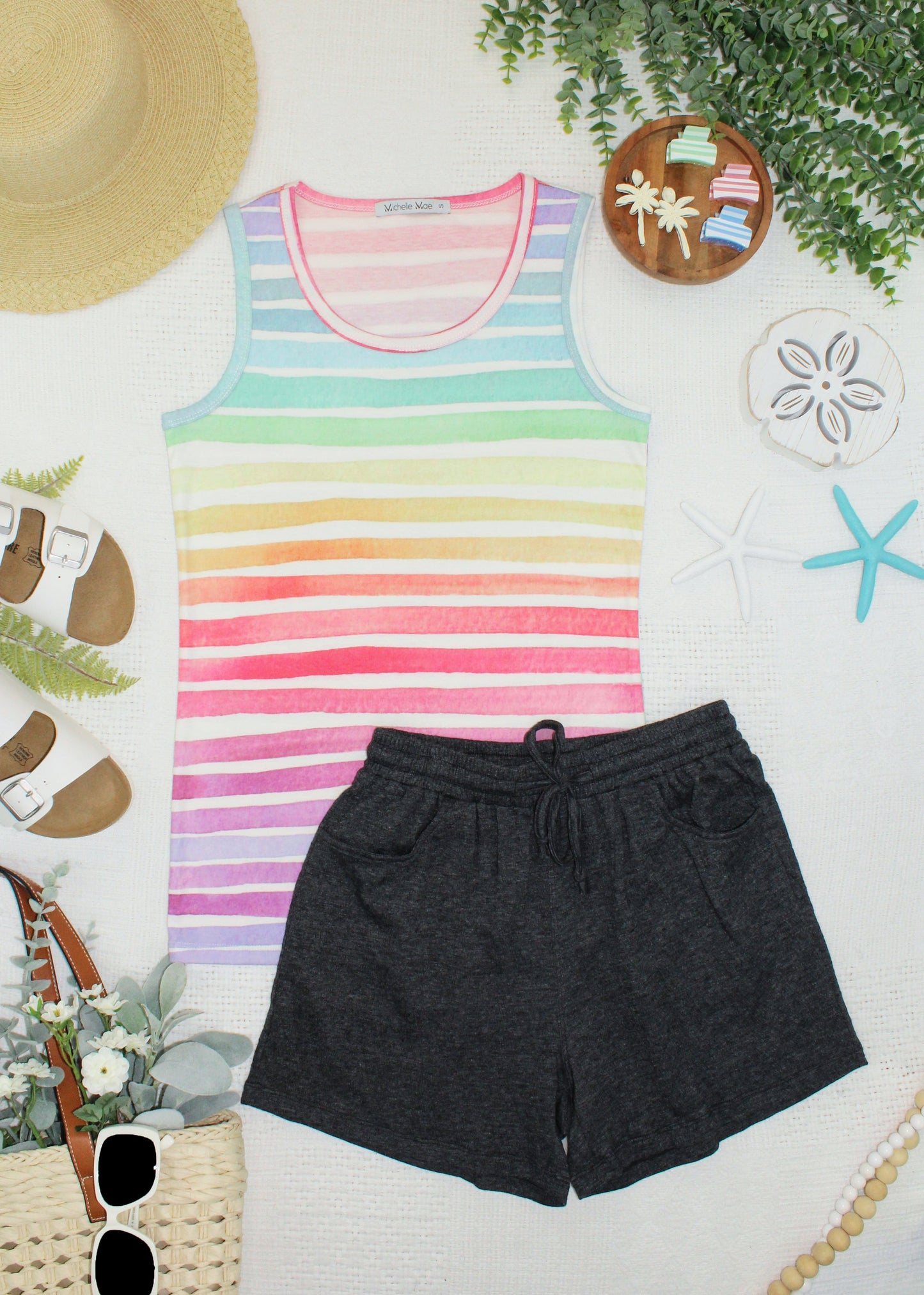 IN STOCK Ava Tank - Rainbow Stripes FINAL SALE