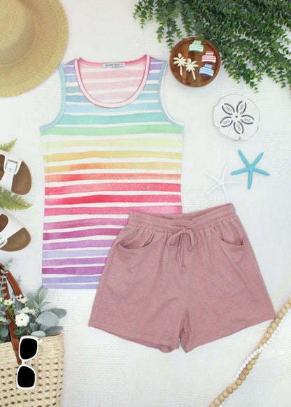 IN STOCK Ava Tank - Rainbow Stripes FINAL SALE