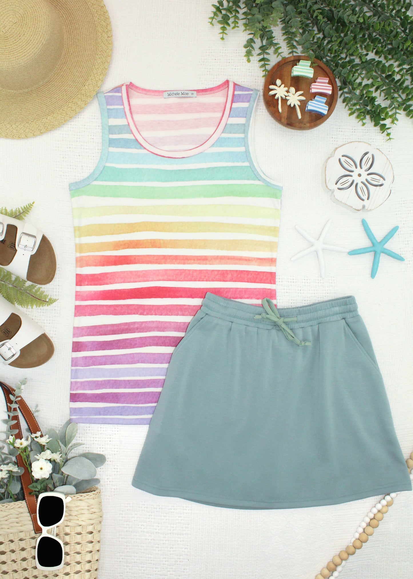 IN STOCK Ava Tank - Rainbow Stripes FINAL SALE