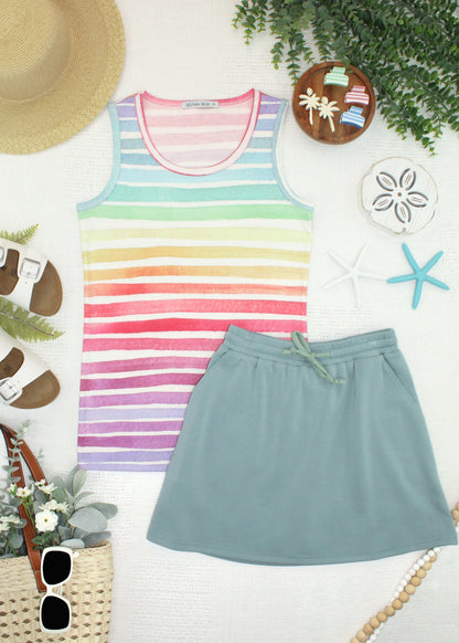 IN STOCK Ava Tank - Rainbow Stripes FINAL SALE