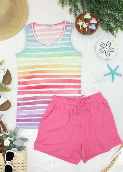 IN STOCK Ava Tank - Rainbow Stripes FINAL SALE