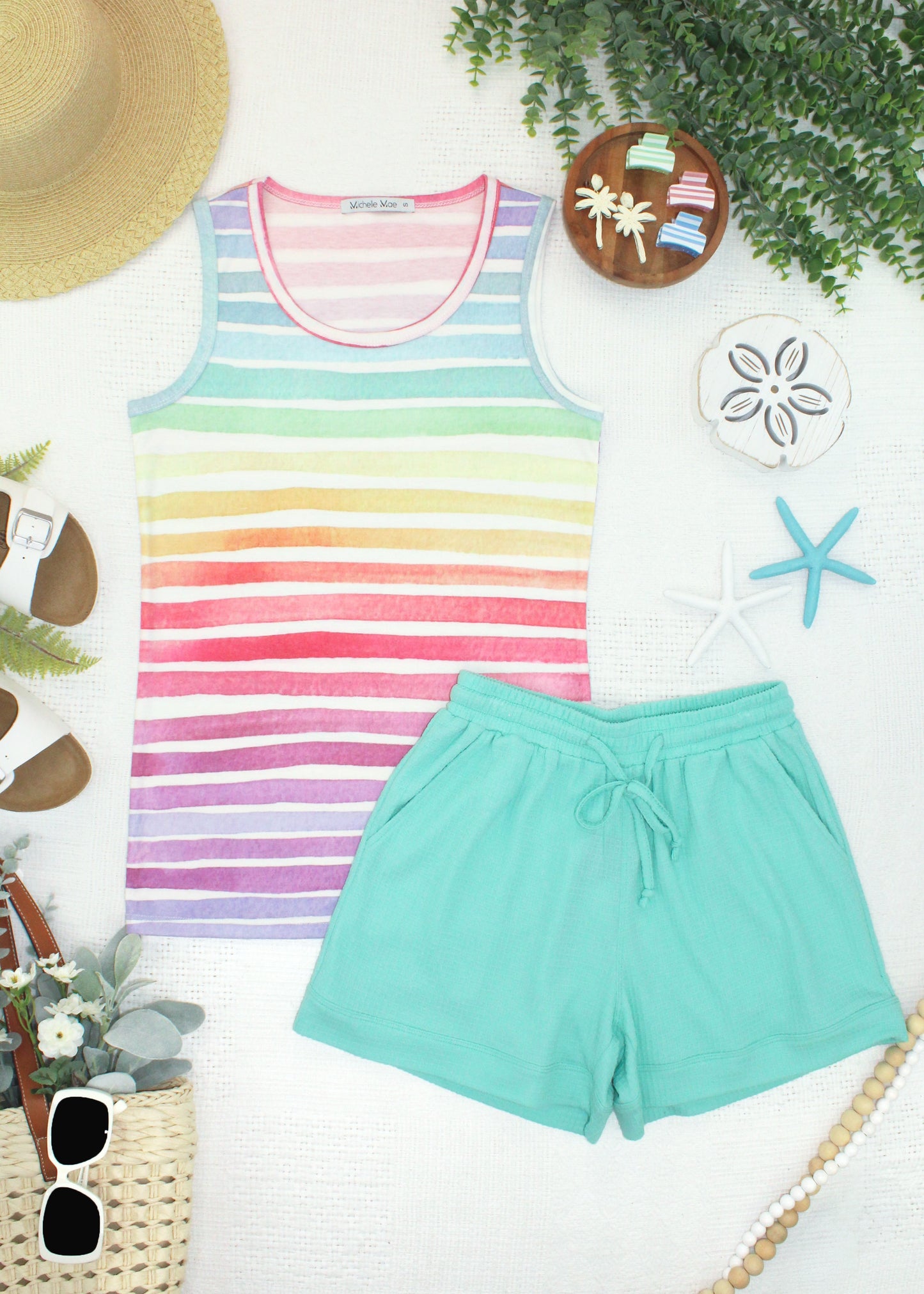 IN STOCK Ava Tank - Rainbow Stripes FINAL SALE
