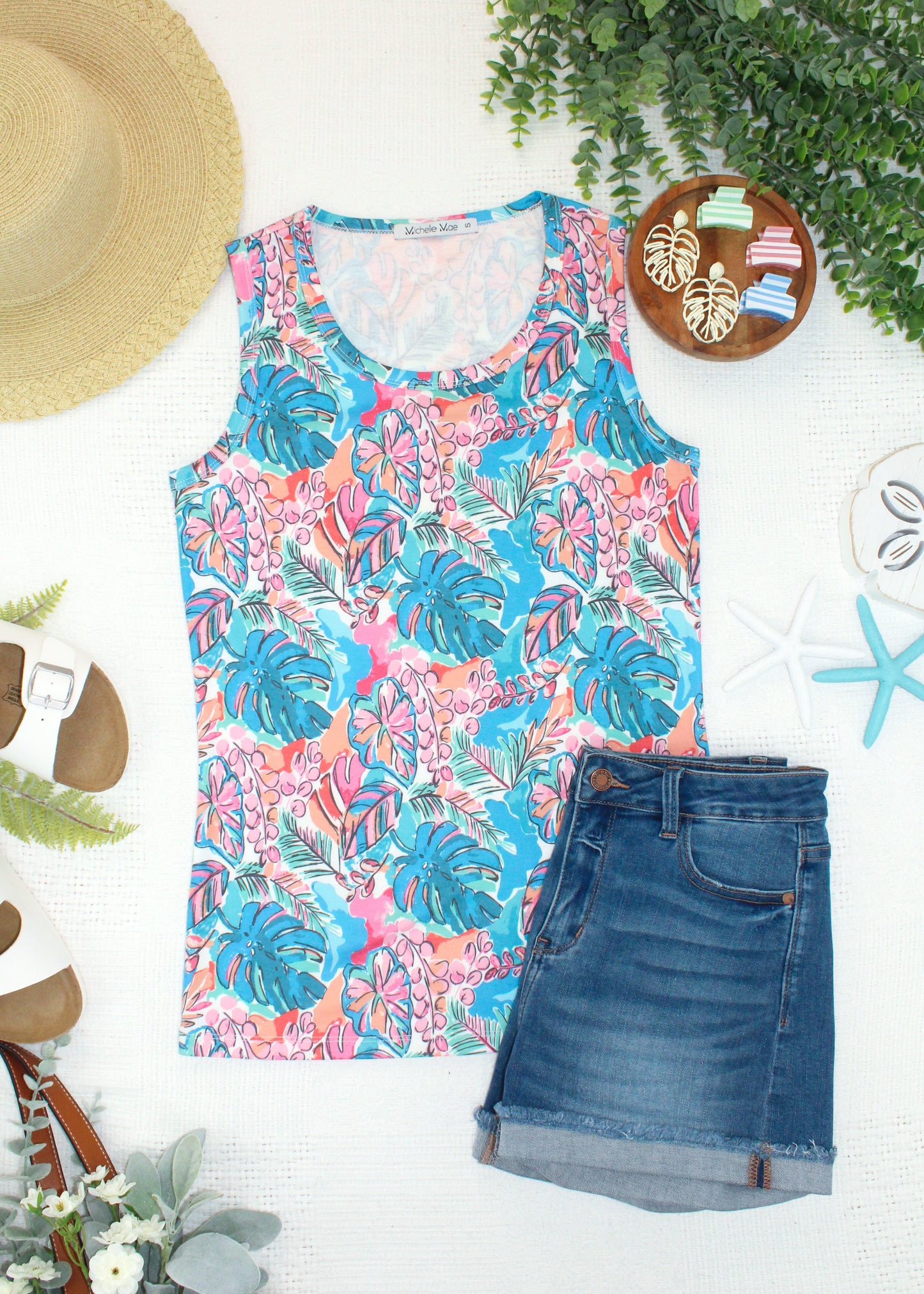 IN STOCK Ava Tank - Tropical Palm FINAL SALE