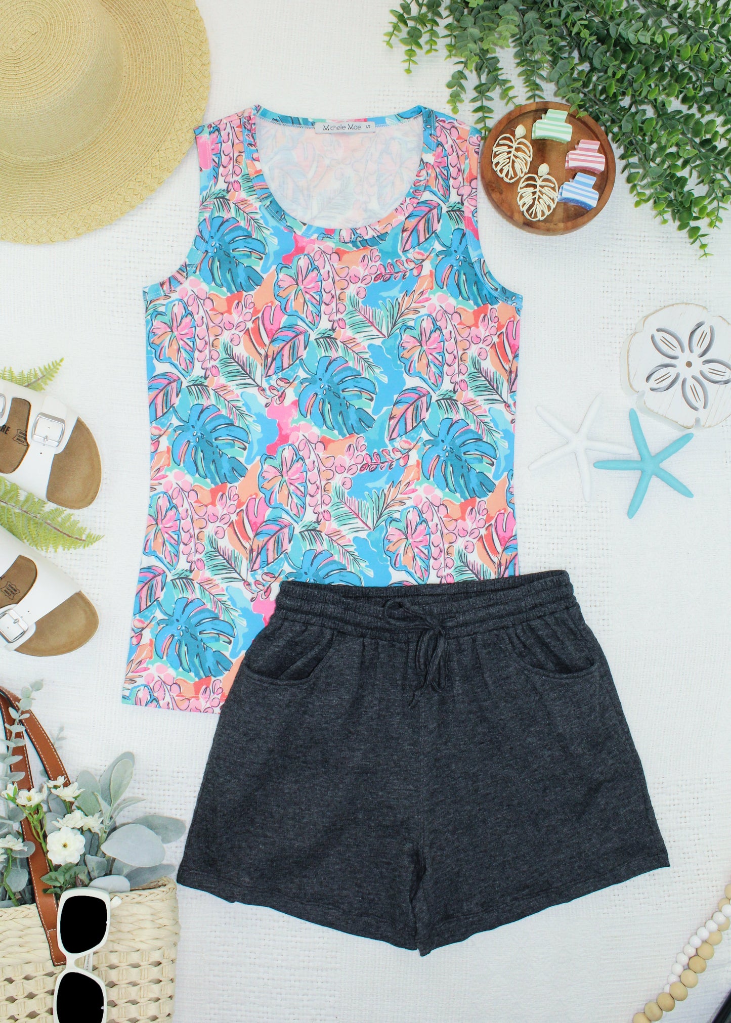 IN STOCK Ava Tank - Tropical Palm FINAL SALE