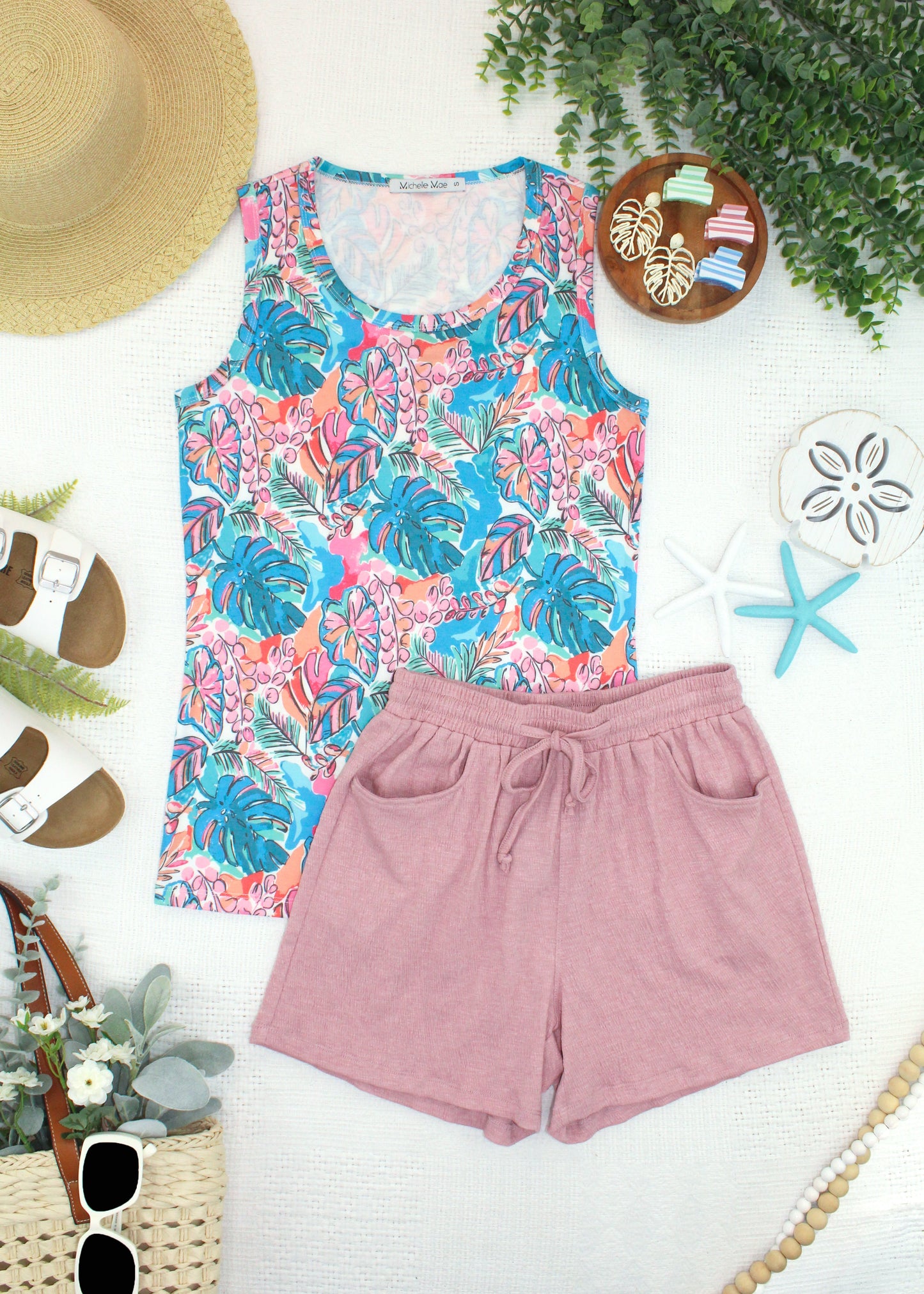 IN STOCK Ava Tank - Tropical Palm FINAL SALE