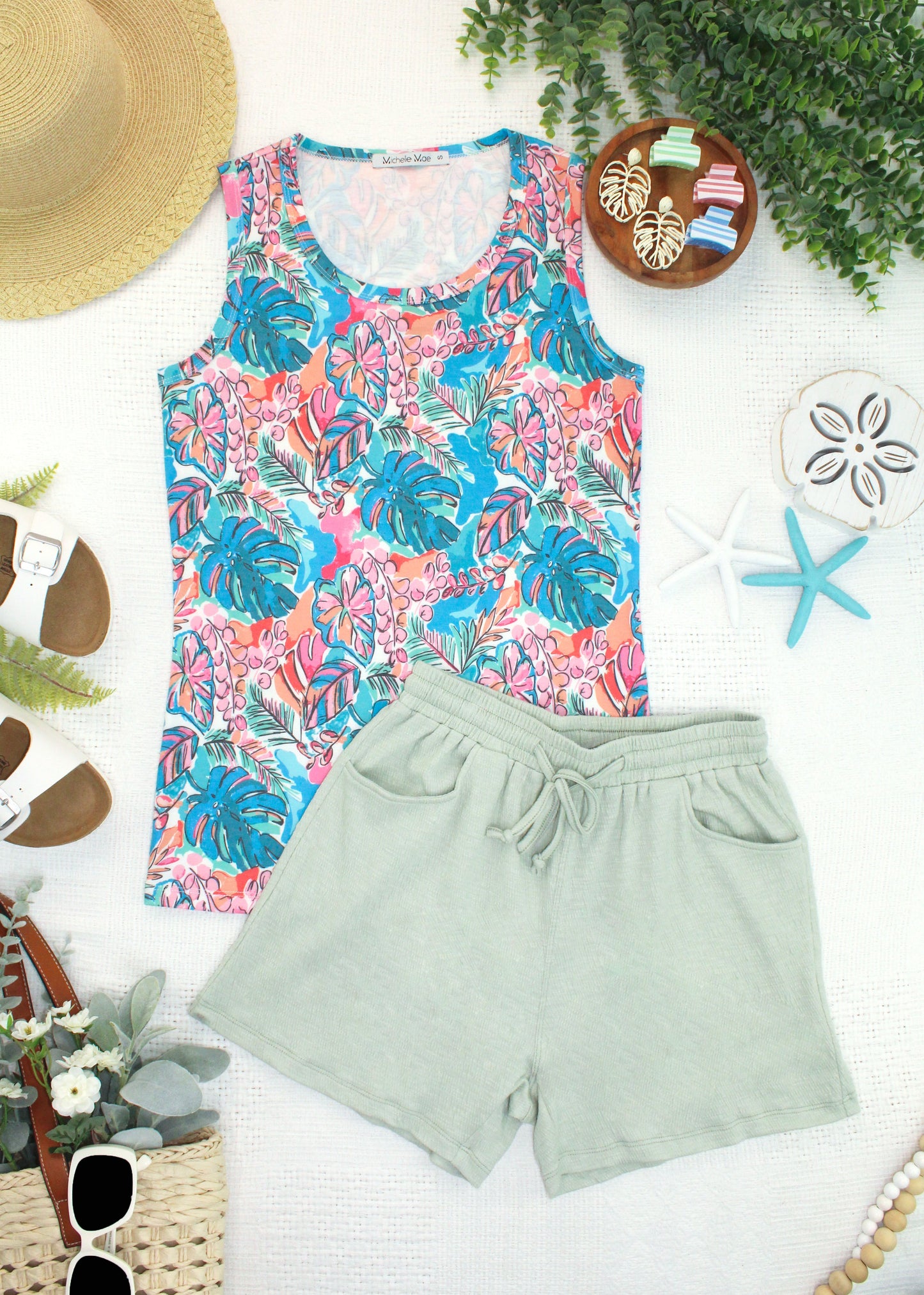 IN STOCK Ava Tank - Tropical Palm FINAL SALE