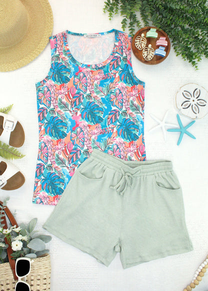 IN STOCK Ava Tank - Tropical Palm FINAL SALE