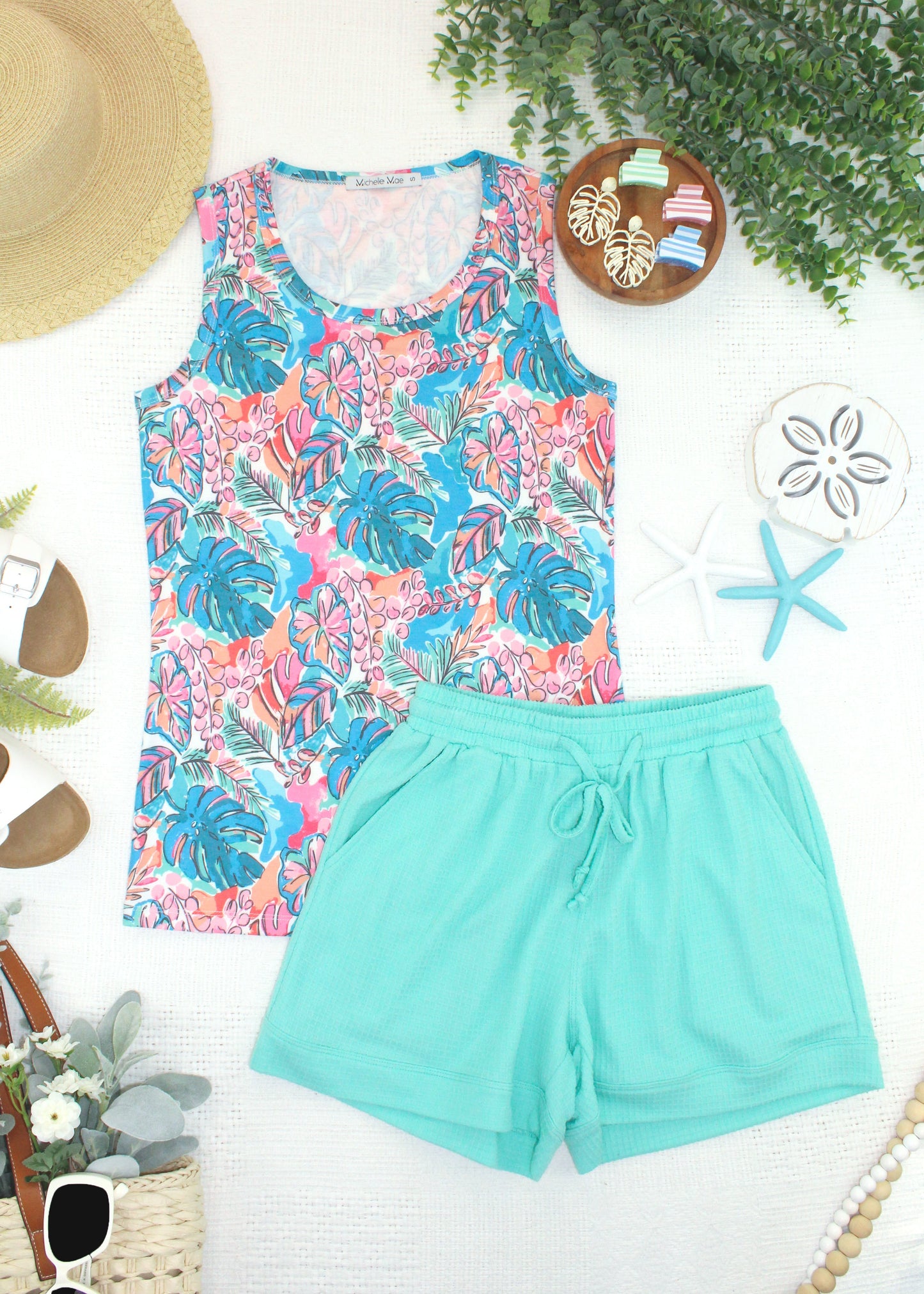 IN STOCK Ava Tank - Tropical Palm FINAL SALE