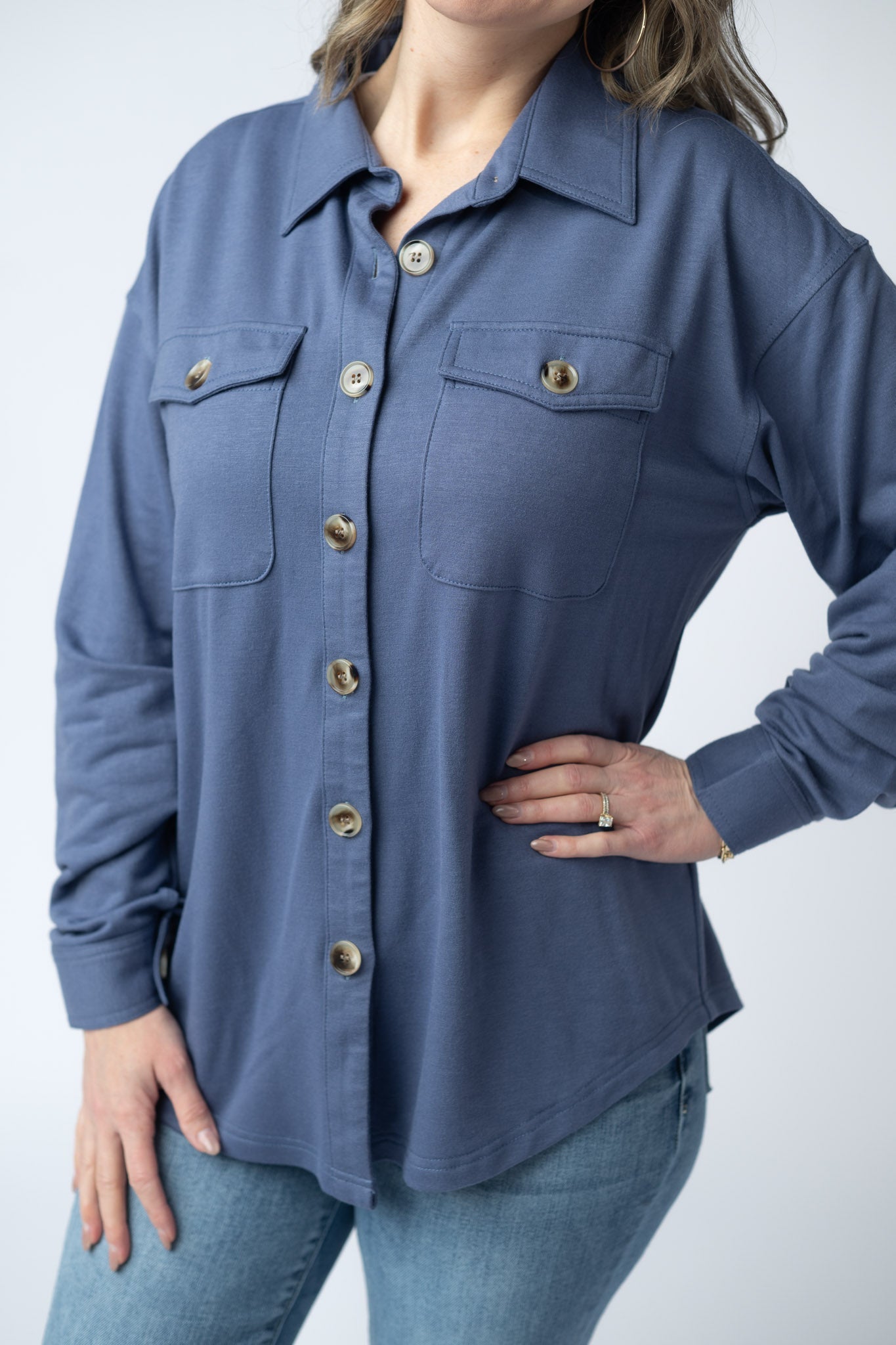 *Brenna Button Down Top - Denim*
